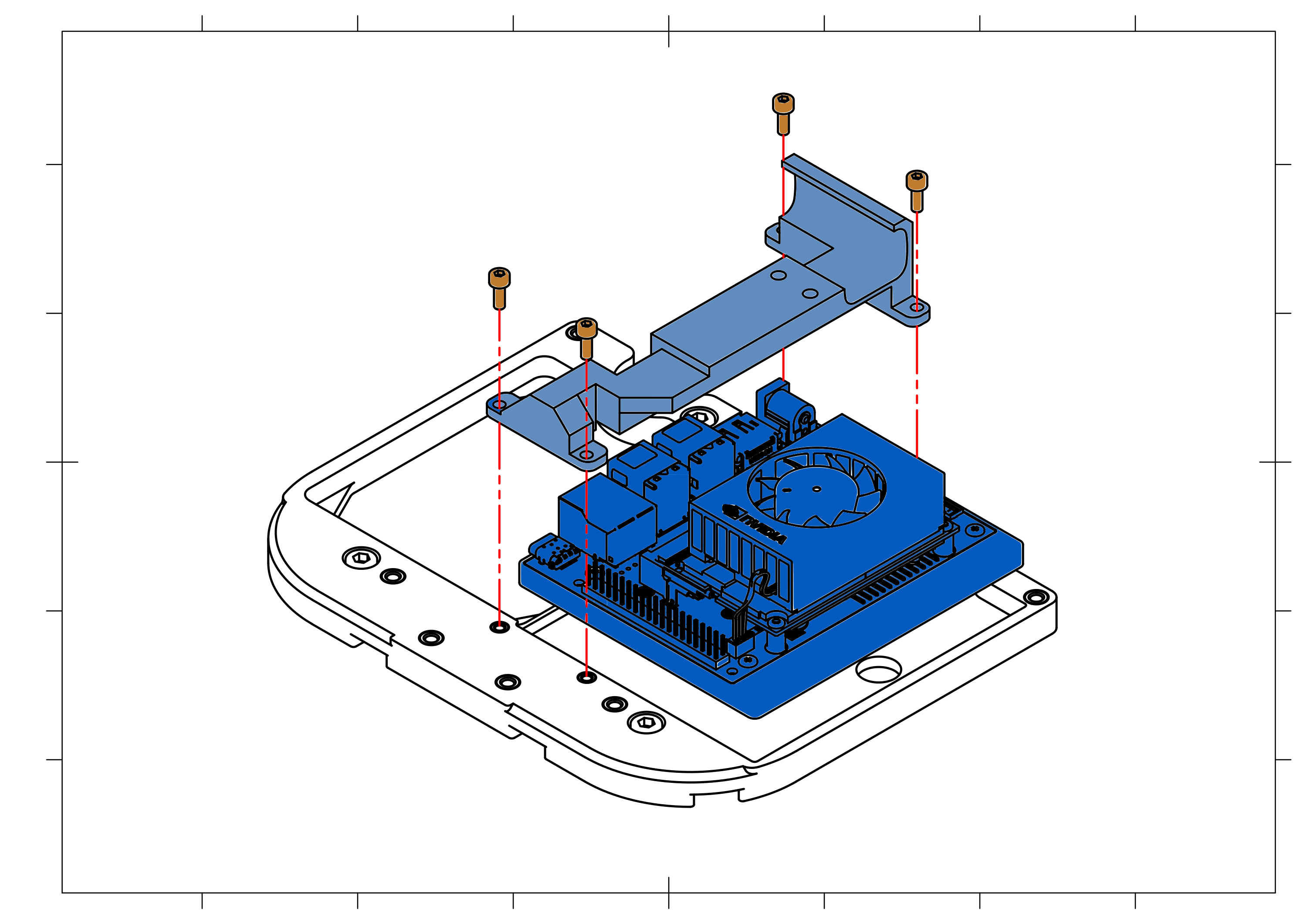 Securing the Jetson Orin Nano into the base mounts with a 3D-printed bracket