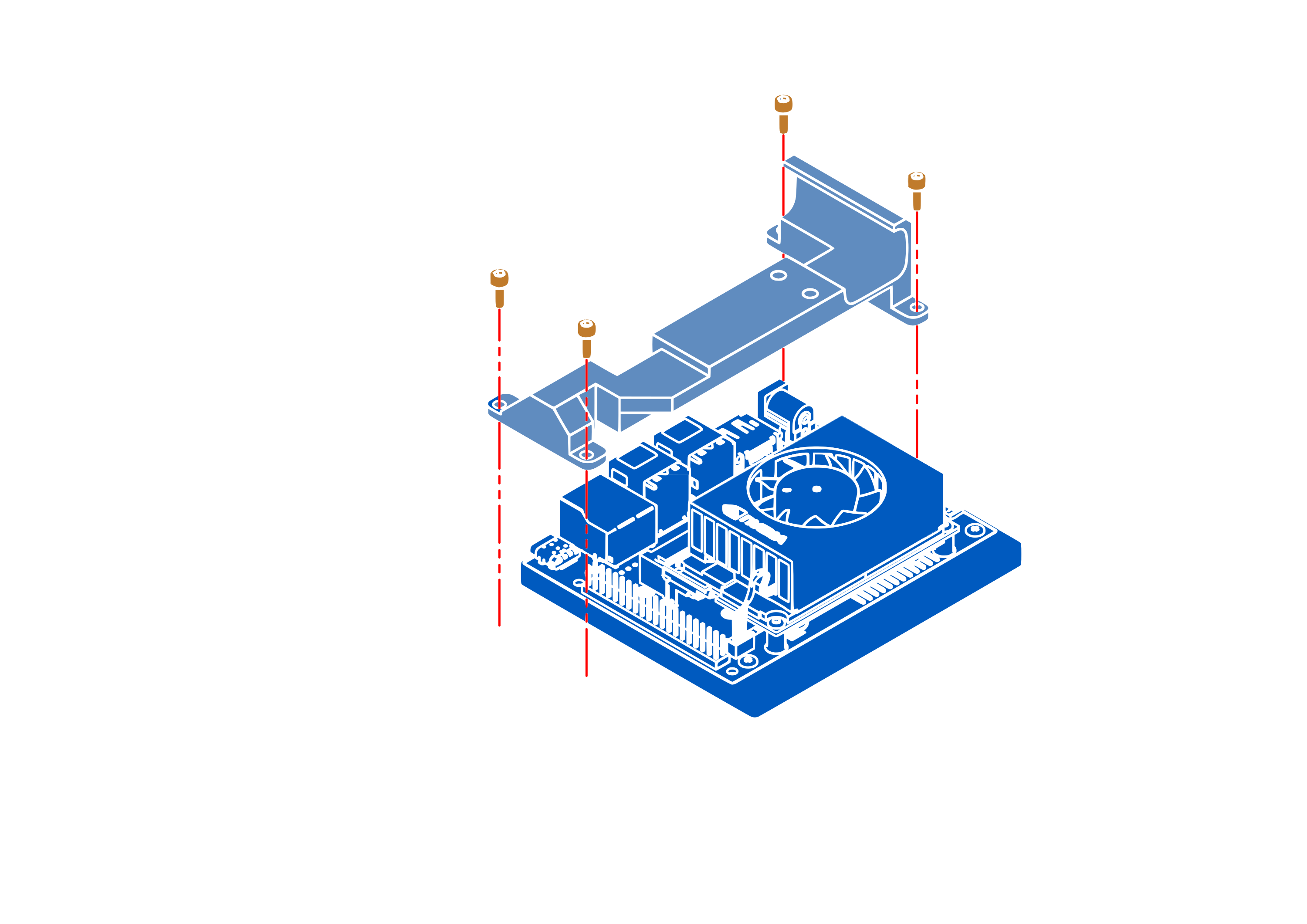Securing the Jetson Orin Nano into the base mounts with a 3D-printed bracket