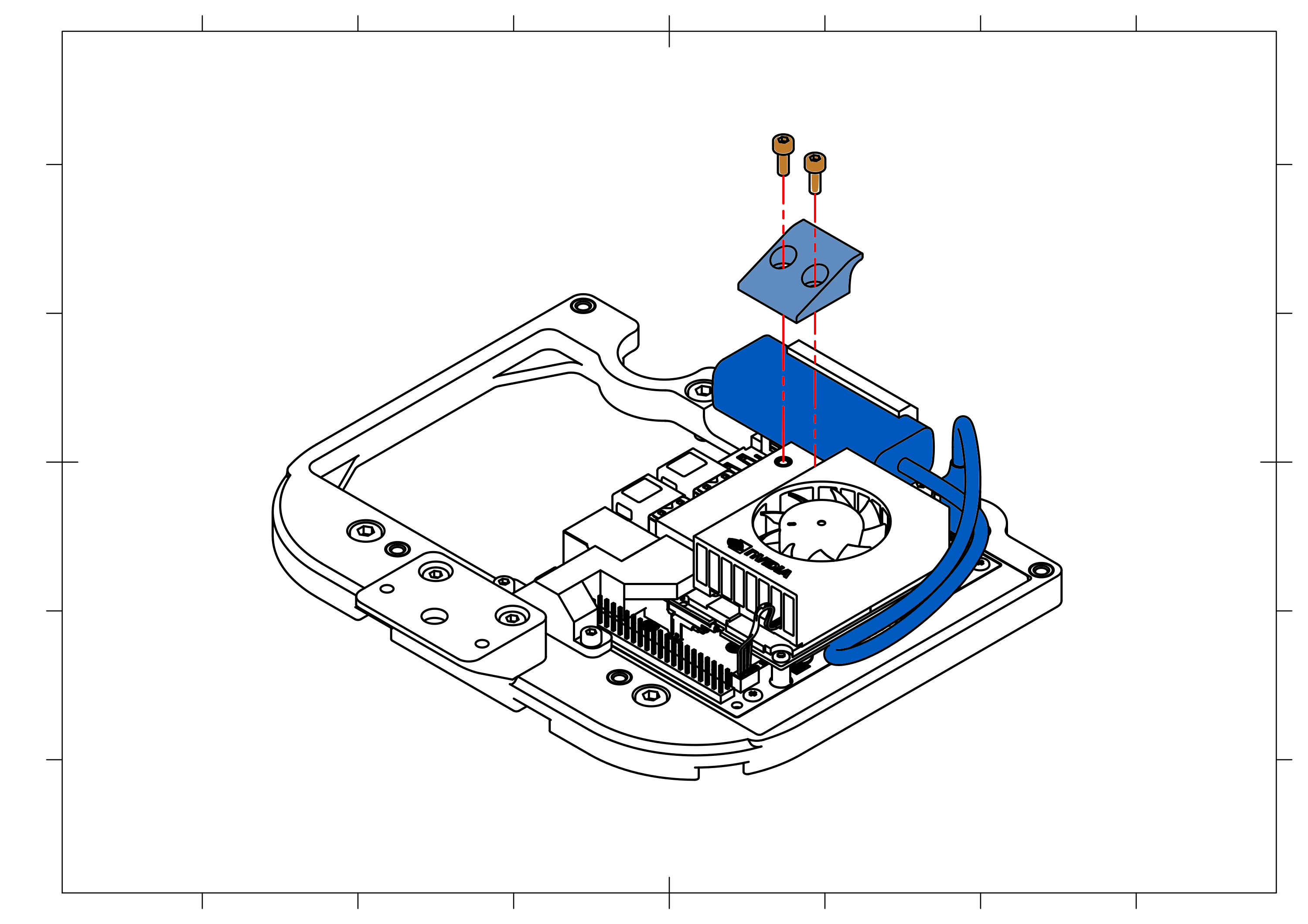 Placing and securing the Ethernet adapter into its mount