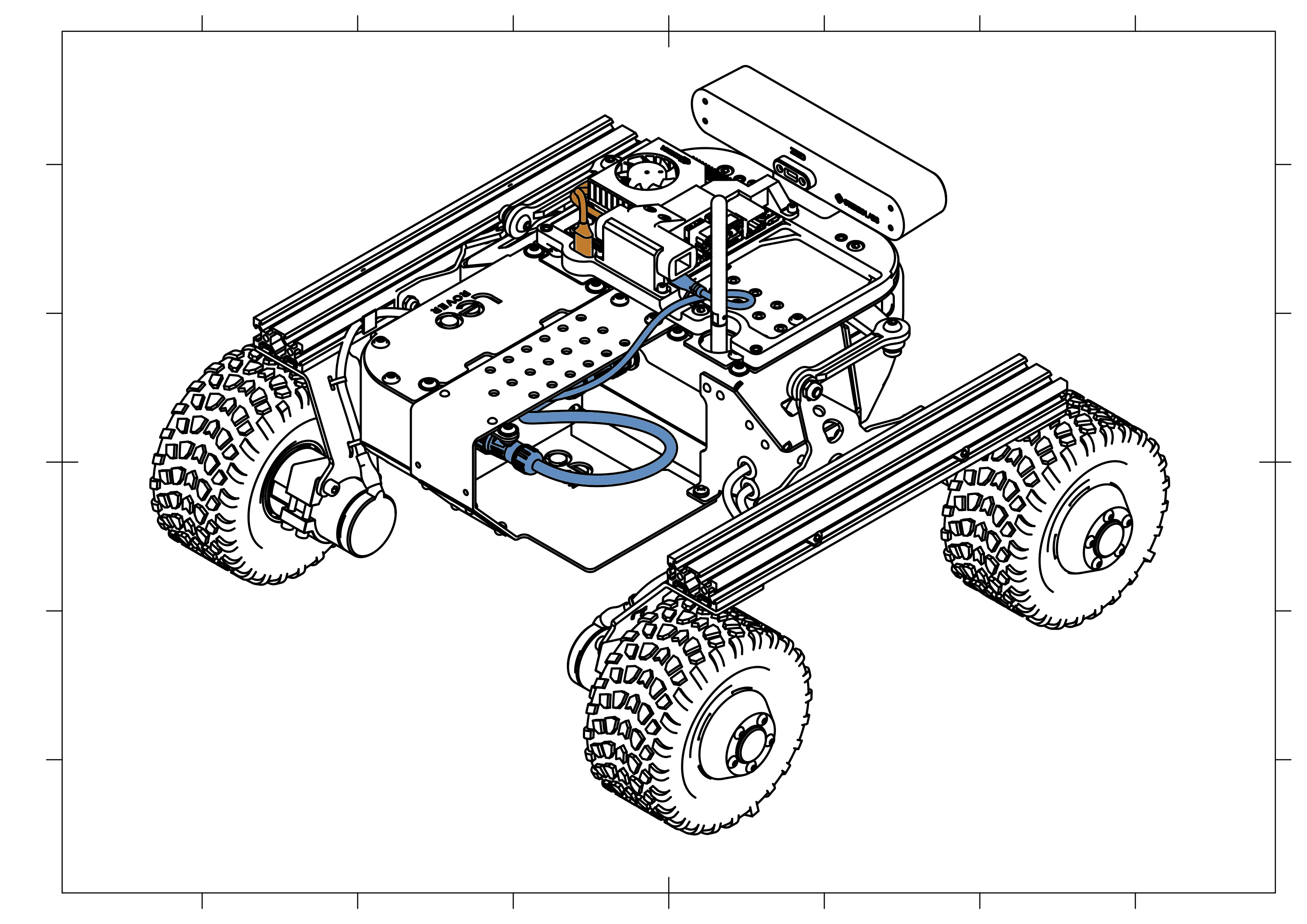 Routing the USB-C data cable and connecting the barrel jack power supply